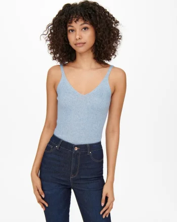 Lina Top slim fit cu decolteu in V