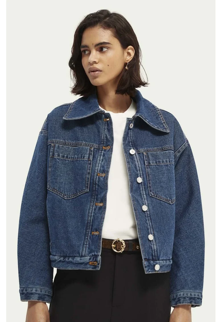 Jacheta din denim cu nasturi,