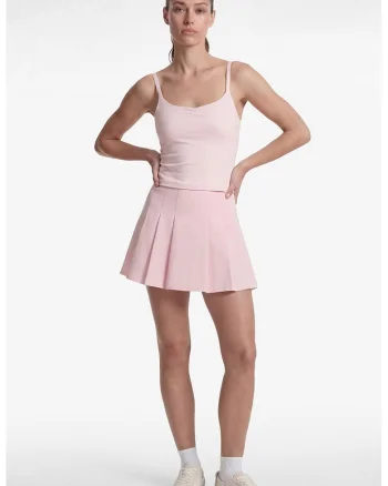 Top slim fit cu detaliu drapat, Roz pal