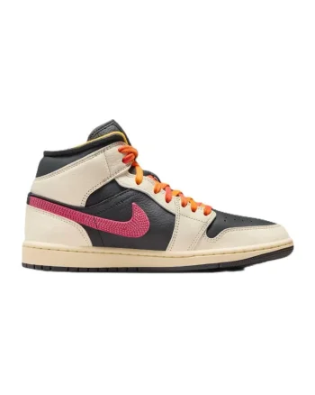 Pantofi sport dama  WMNS AIR JORDAN 1 MID SE EDG, Piele naturala, 46777, Crem