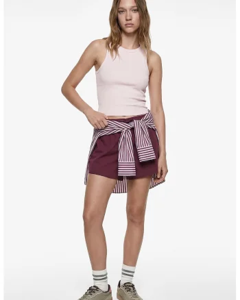 Top crop slim fit, Nude rose