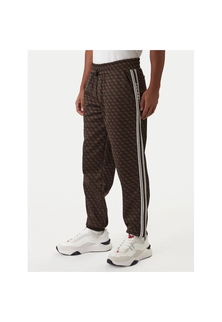 Pantaloni sport barbati,  poliester, maro, negru,
