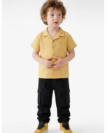 Pantaloni cargo cu talie elastica, Albastru ultramarin