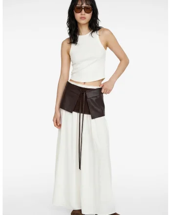 Top crop slim fit, Alb fildes
