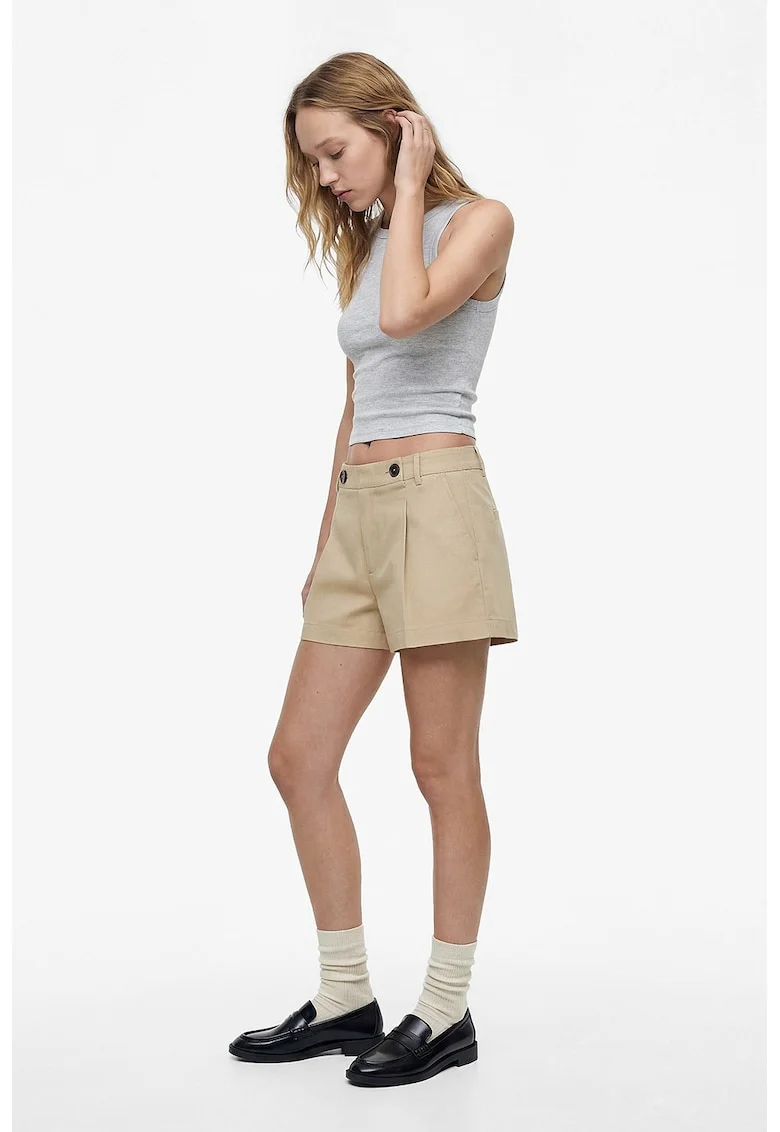 Top crop slim fit, Gri deschis