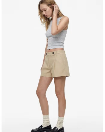 Top crop slim fit, Gri deschis