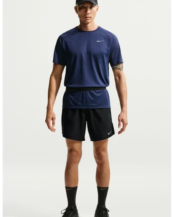 Pantaloni scurti cu detalii reflectorizante pentru alergare Stride, Negru