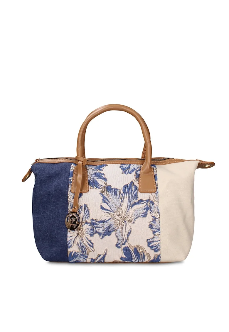 Geanta cu model patchwork Zefira Lux, Bleumarin