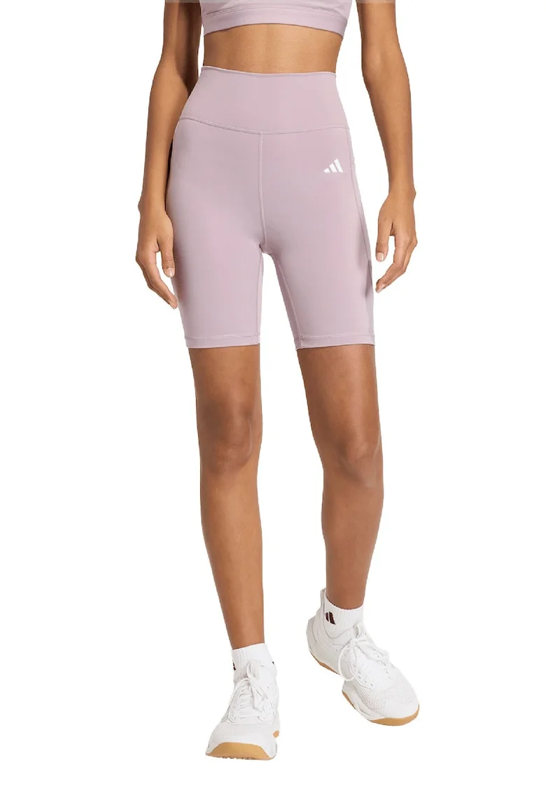 Colanti scurti cu detalii logo, pentru fitness, Lila
