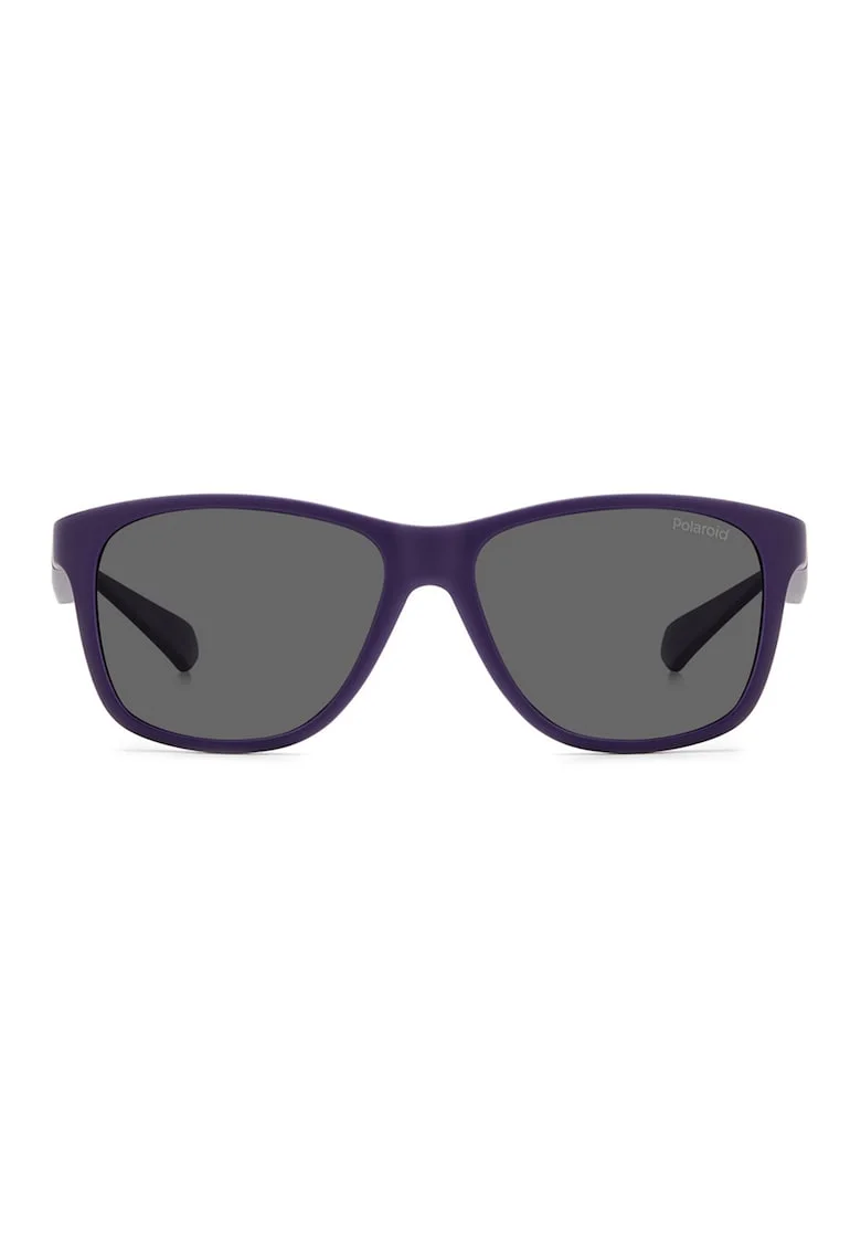 Ochelari de soare patrati, cu lentile uni, Negru/Violet