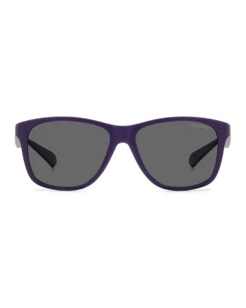 Ochelari de soare patrati, cu lentile uni, Negru/Violet
