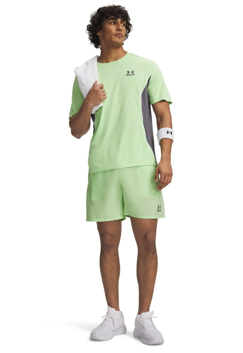 Pantaloni scurti cu imprimeu logo, pentru fitness Tech, Verde lime