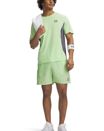 Pantaloni scurti cu imprimeu logo, pentru fitness Tech, Verde lime