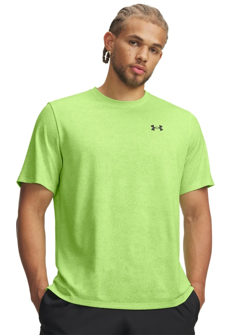 Tricou cu logo, pentru fitness Tech Tee Pixelate, Verde lime