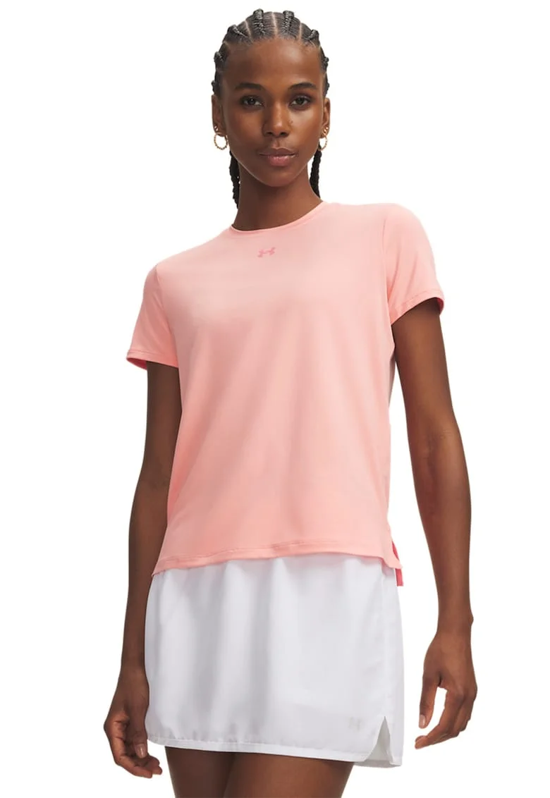 Tricou slim fit cu slituri laterale, pentru fitness Vanish, Nude rose
