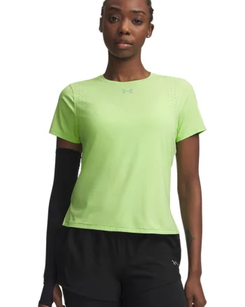 Tricou cu protectie UPF 30, pentru alergare Velociti Pro, Verde lime