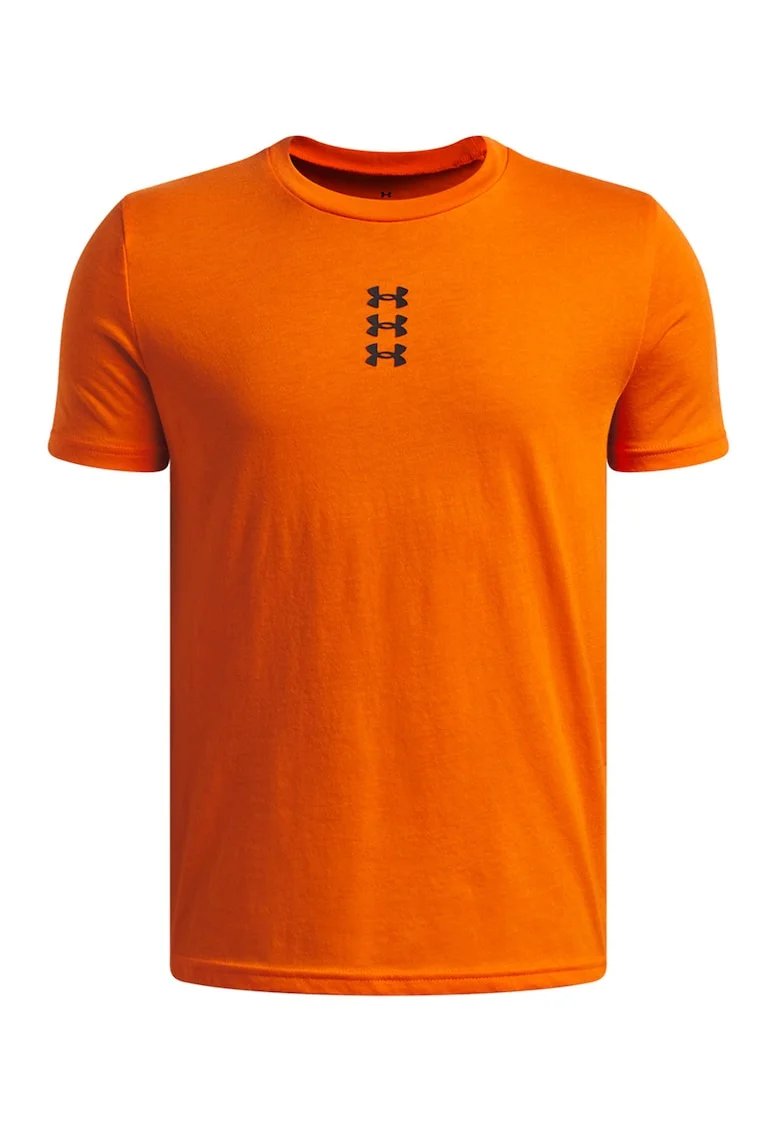 Tricou regular fit cu imprimeu logo, pentru baschet Hoops, Portocaliu dovleac