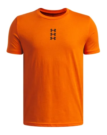 Tricou regular fit cu imprimeu logo, pentru baschet Hoops, Portocaliu dovleac