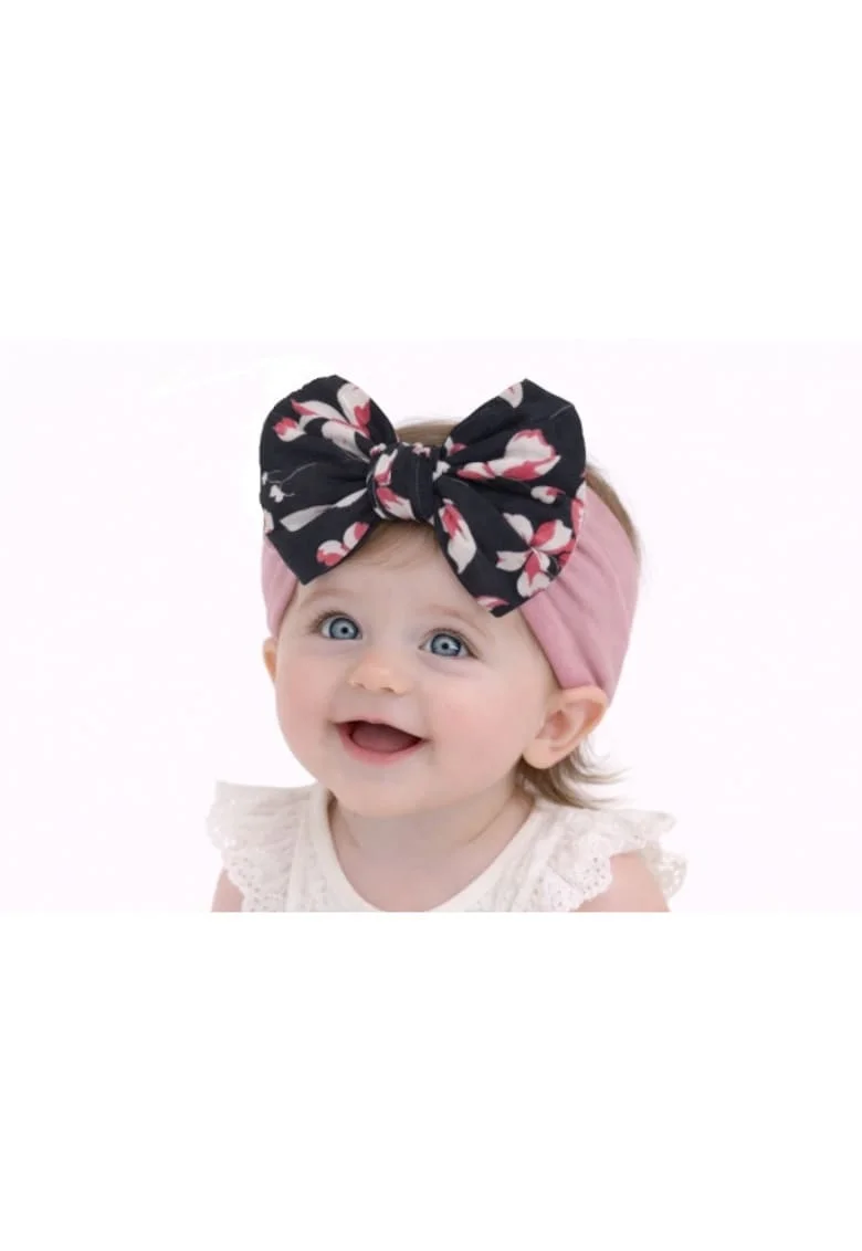 Bentita lila lata cu fundita inflorata,  Model AL34280, 0-12 luni, Lila