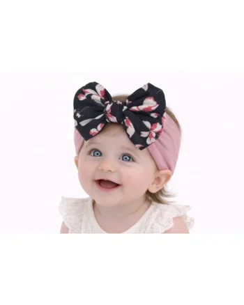 Bentita lila lata cu fundita inflorata,  Model AL34280, 0-12 luni, Lila