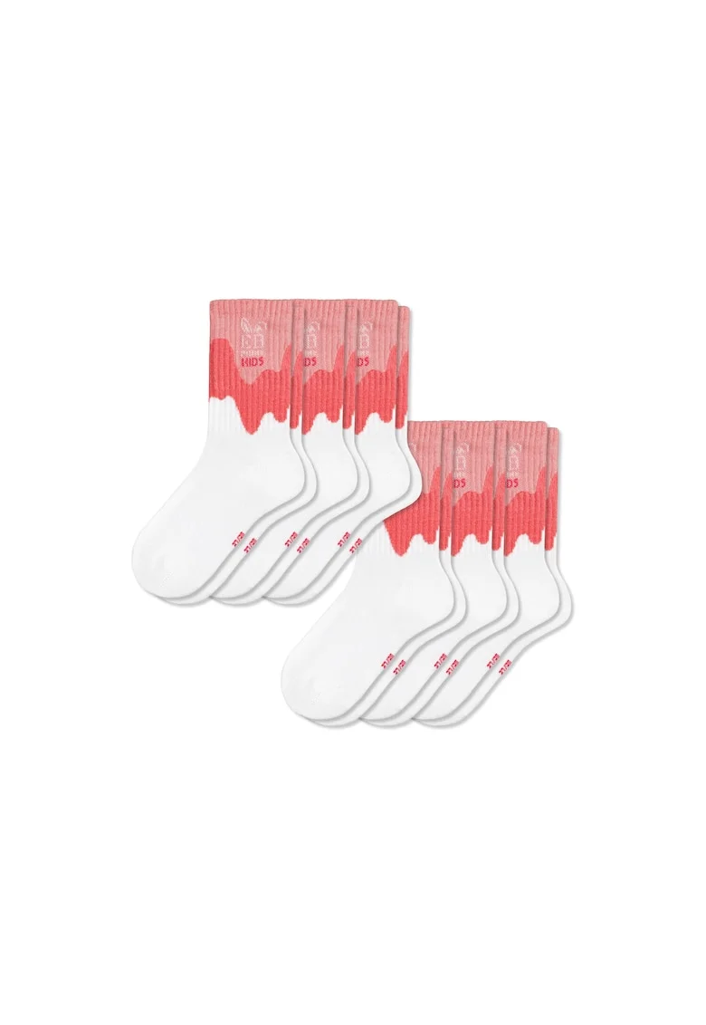 Set 6 perechi, Sosete Copii, Bumbac,  fara cusatura, respirabile si confortabile, Alb Rose