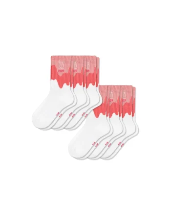 Set 6 perechi, Sosete Copii, Bumbac,  fara cusatura, respirabile si confortabile, Alb Rose