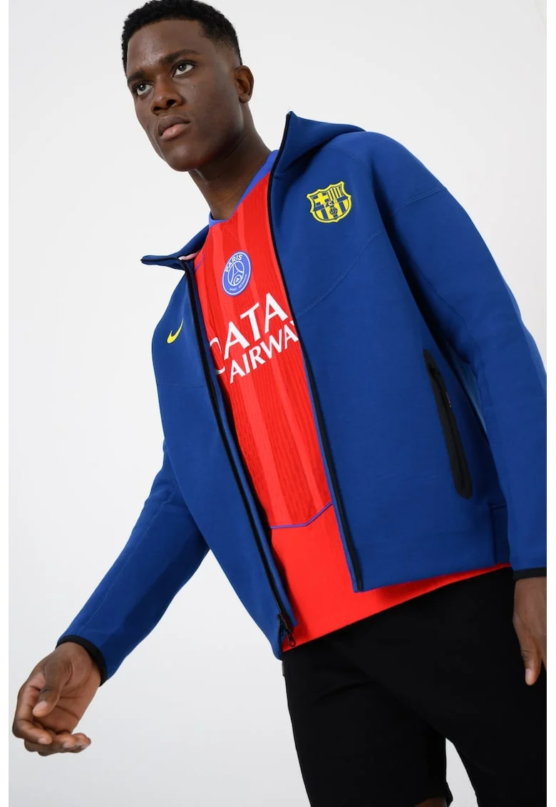 Hanorac pentru fotbal FCB, Galben neon/Albastru royal