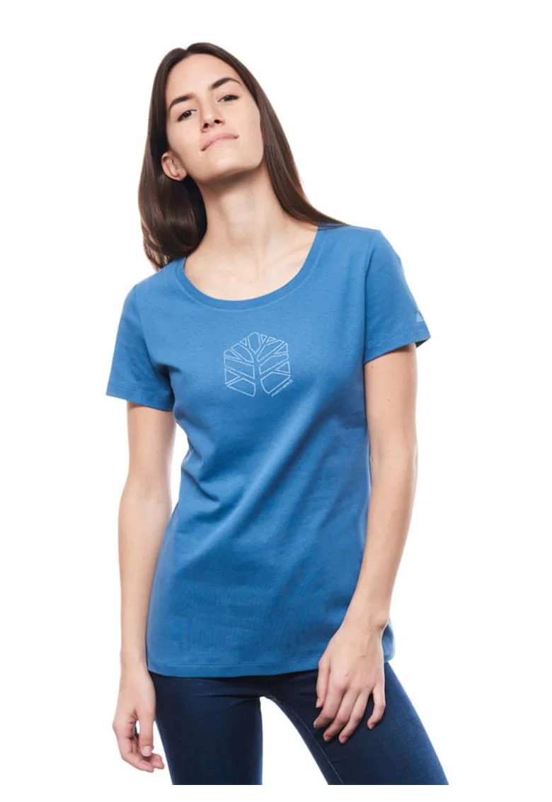 Tricou  Green Leaf Indigo Blue Femei