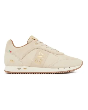 Pantofi sport dama BLACK & WHITE LACES 10TH ANNIVERSARY SUEDE,  Piele intoarsa, Crem