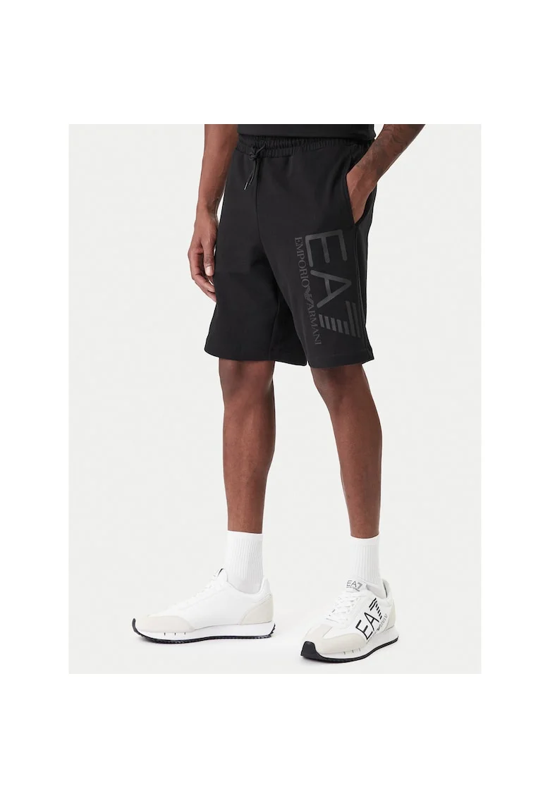 Pantaloni scurti sport barbati  bumbac, negru