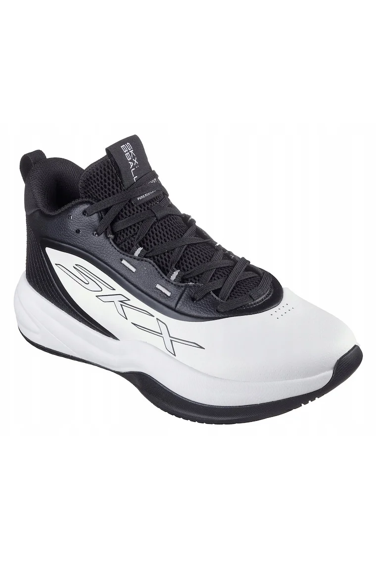 Pantofi sport barbati  SKX League, alb/negru, sintetic, talpa cauciuc,