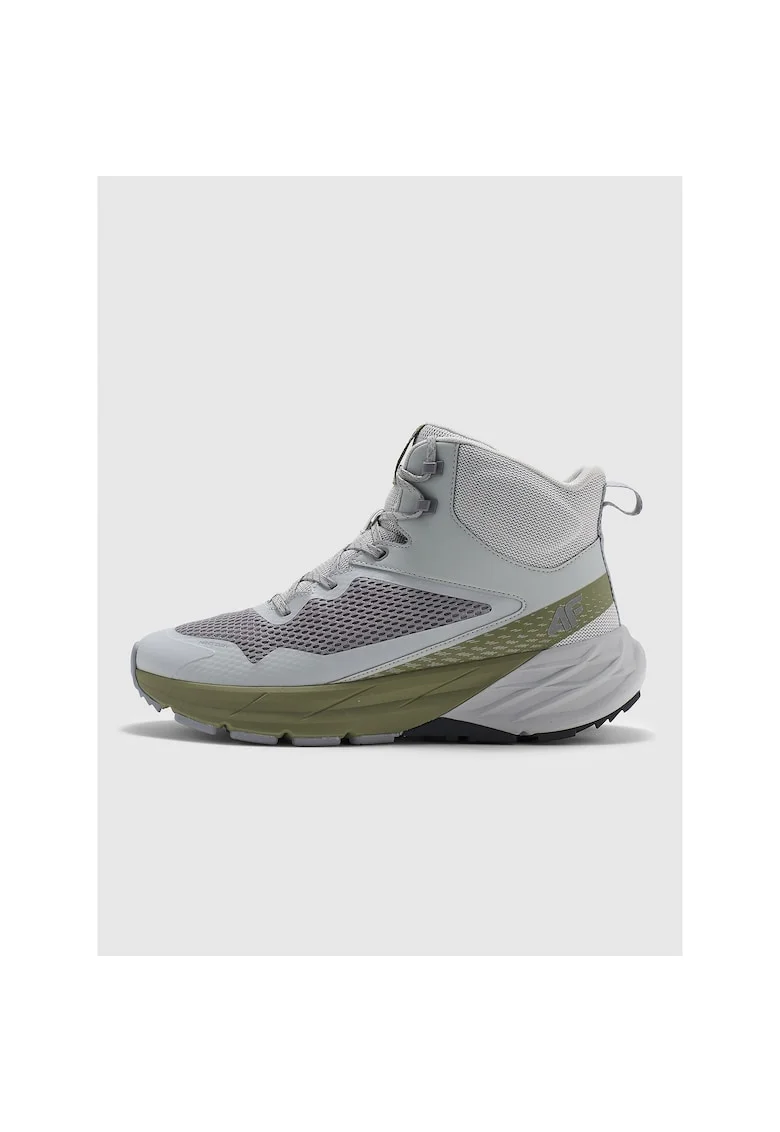 Pantofi trekking barbati  plasa, gri/verde