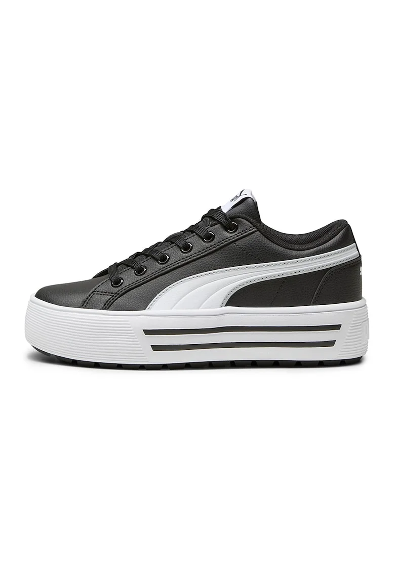 Pantofi sport flatform din piele Kaia 2.0, Alb/Negru