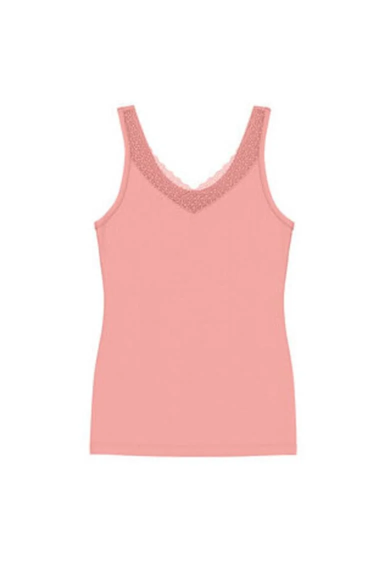 Top Dama,  Roz, dantela, confort, modal-elastan,