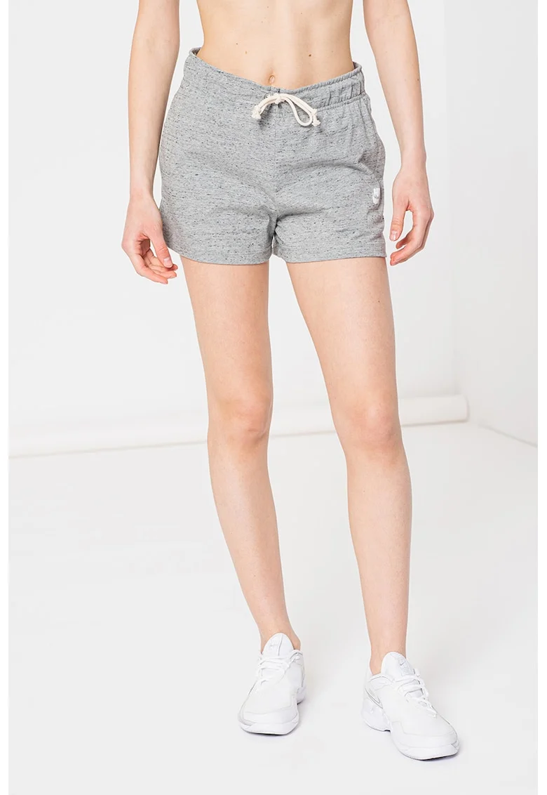 Pantaloni scurti cu buzunare laterale, Gri inchis melange