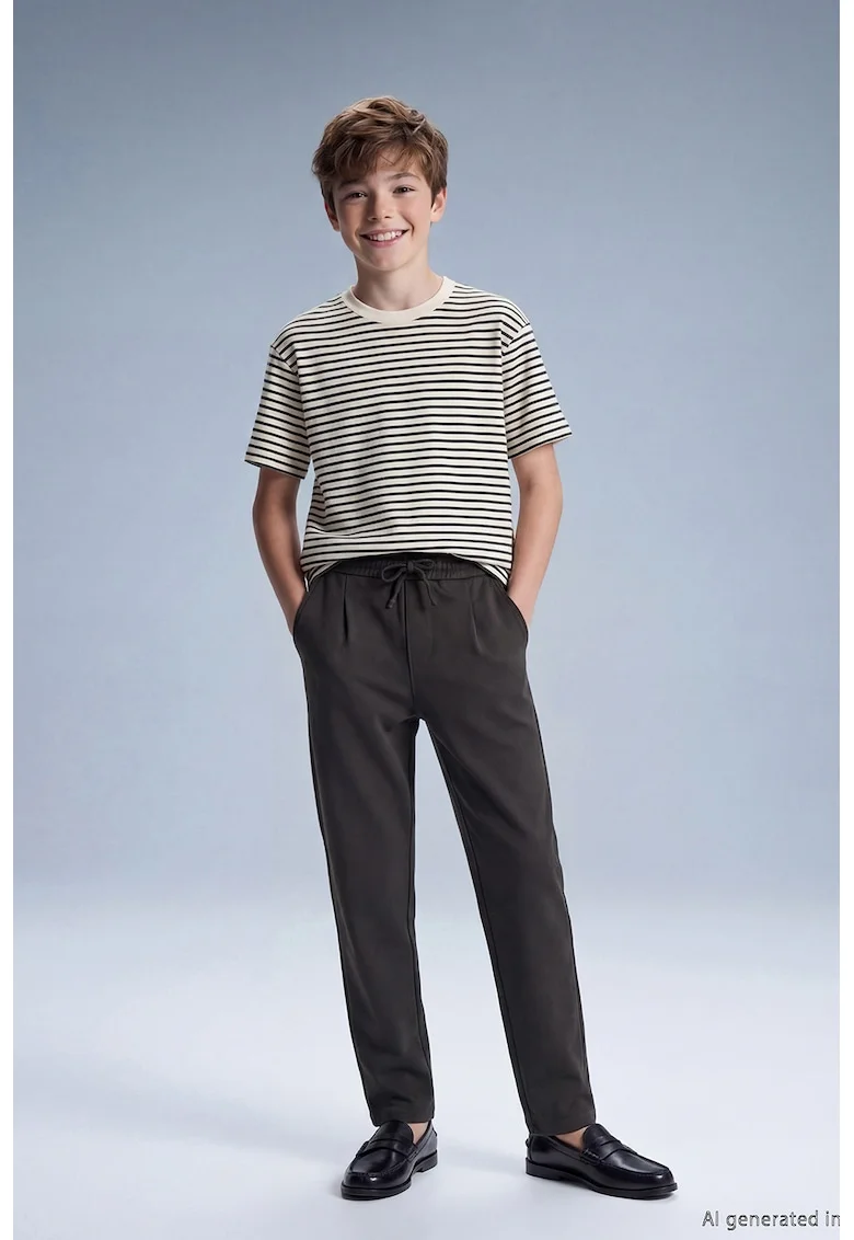 Pantaloni de trening cu buzunare laterale, Maro inchis
