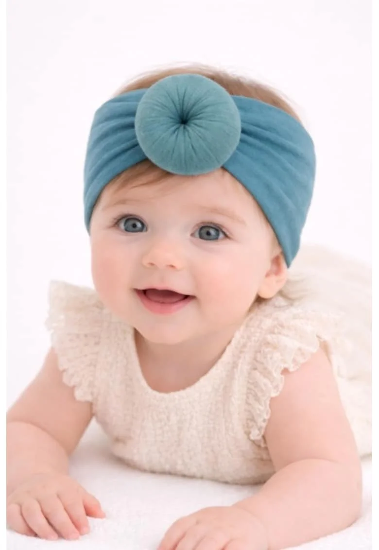Bentita turban lata - verde inchis,  Model AL 34778, 0-12 luni