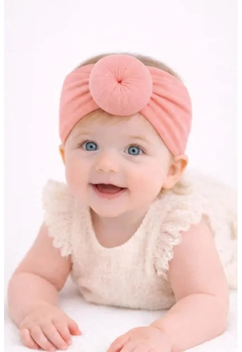 Bentita turban lata roz somon,  Model AL 34822, 0-12 luni