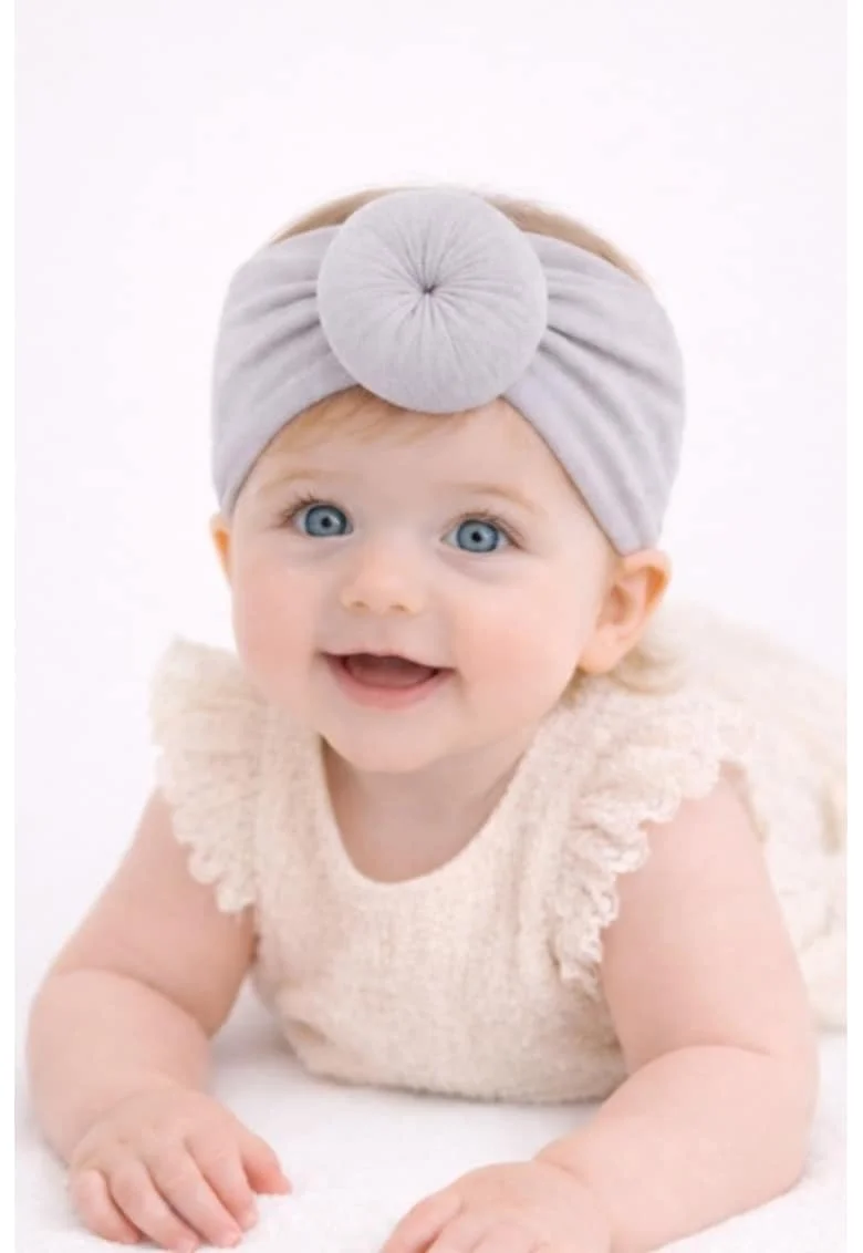 Bentita turban lata gri,  Model AL 34815, 0-12 luni
