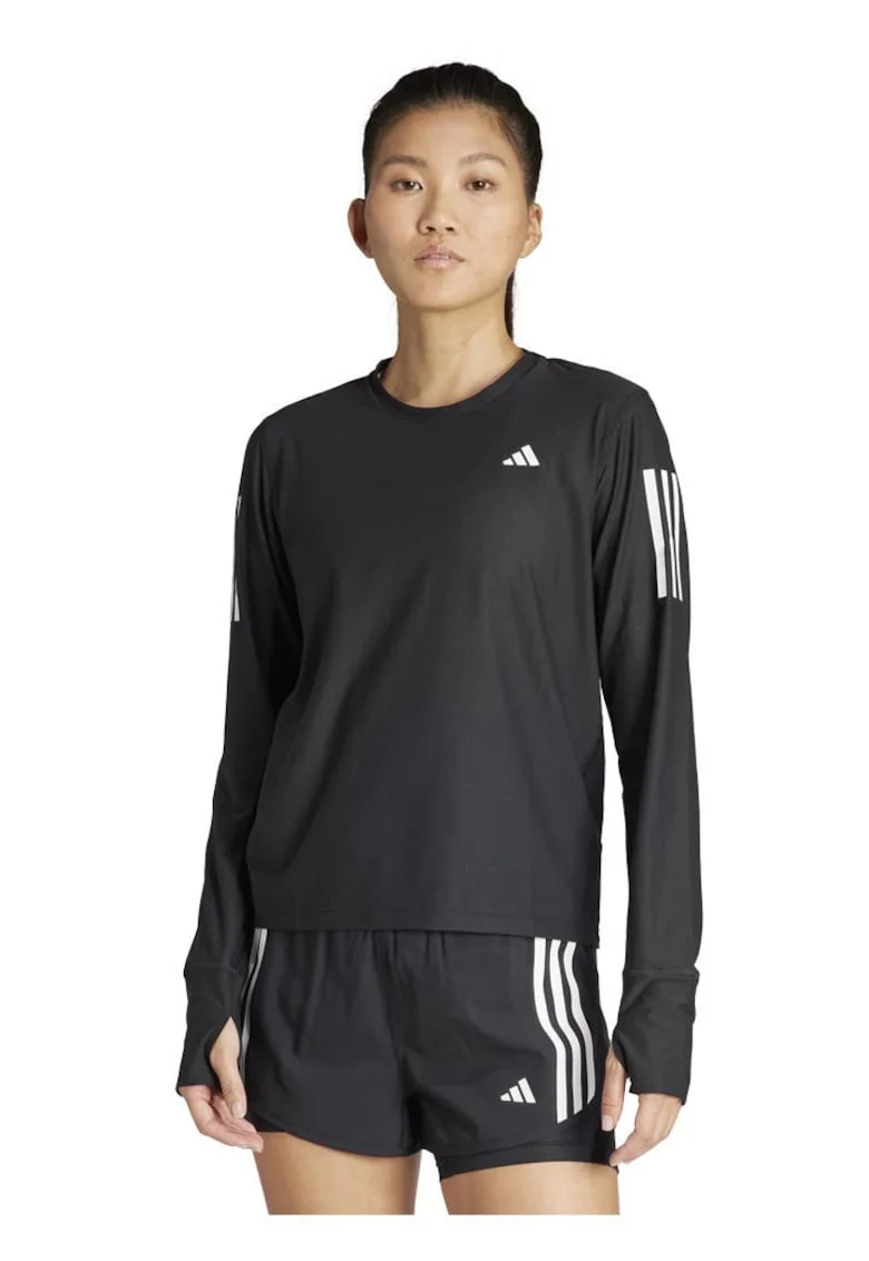 Bluza sport dama, adidas, Own the Run, confort, negru, materiale reciclate