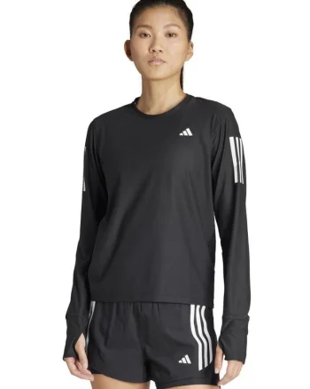 Bluza sport dama, adidas, Own the Run, confort, negru, materiale reciclate