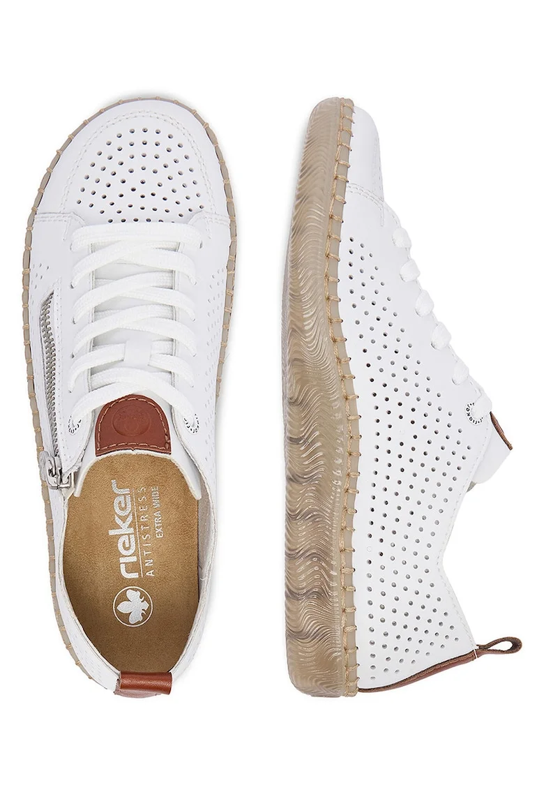 Pantofi sport dama,  piele naturala, alb, varf rotund