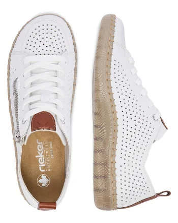 Pantofi sport dama,  piele naturala, alb, varf rotund