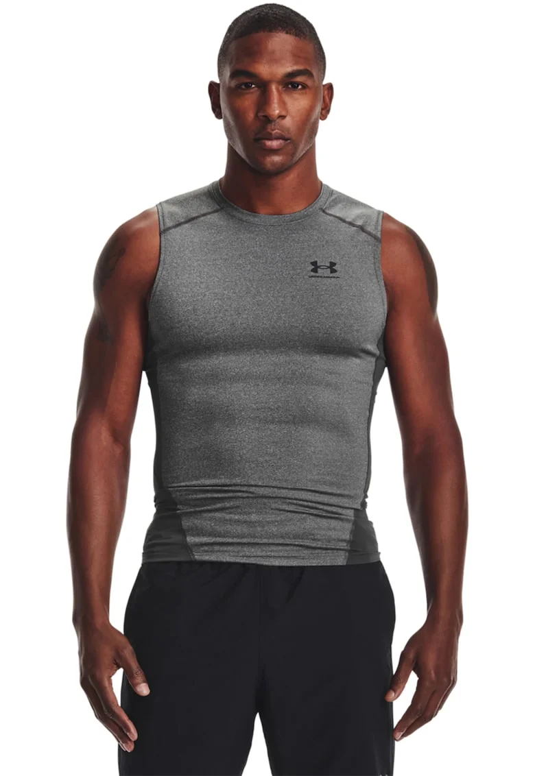 Top de compresie, pentru fitness HeatGear®, Gri