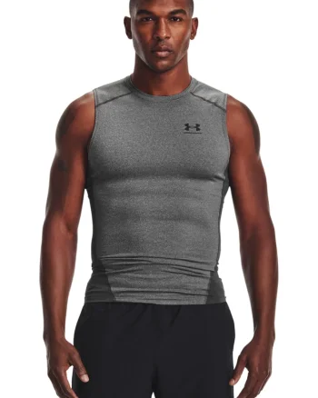 Top de compresie, pentru fitness HeatGear®, Gri