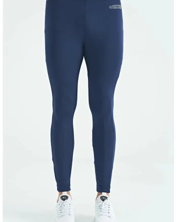 Pantaloni sport,  tricotati, albastru marin, poliester-elastan,