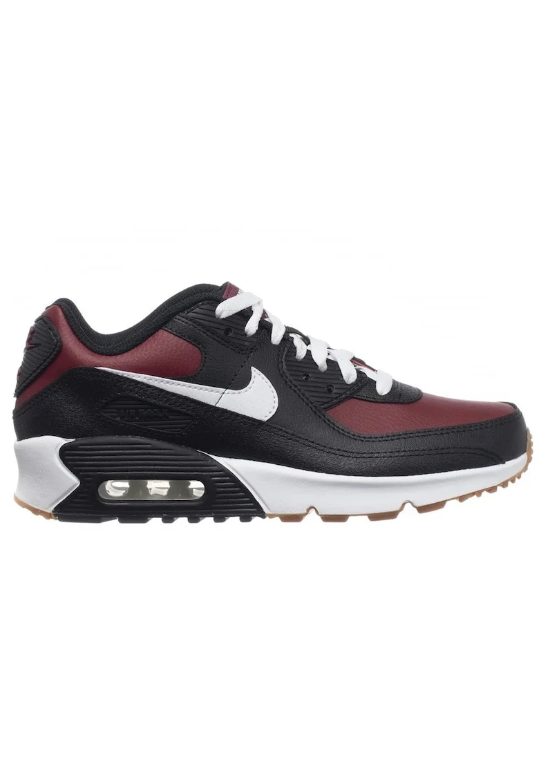 Pantofi sport dama  Air Max 90, negru-visiniu, piele, croiala jumatate de pantofi