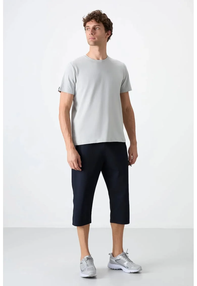 Pantaloni scurti Capri,  barbati, albastru marin, bumbac, poliester, elastan,
