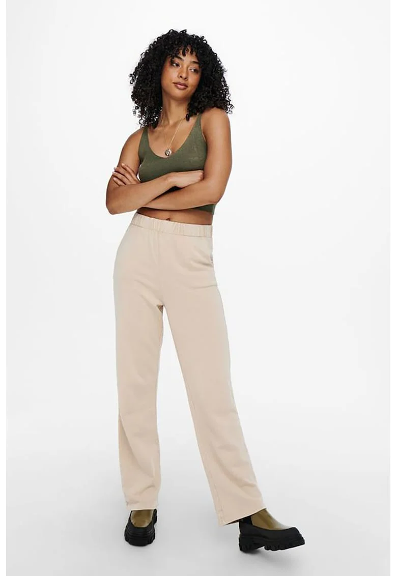 Top crop cu decolteu in V, Kaki