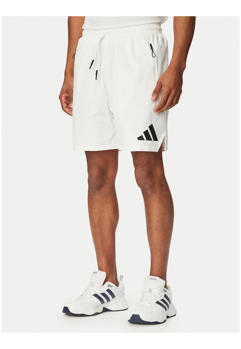 Pantaloni scurti sport Barbati,  Alb, poliamida reciclata, elastan,